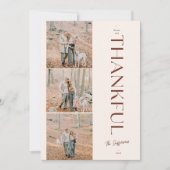 Dankbare Thanksgiving Custom 3 foto Feestdagenkaart (Voorkant)