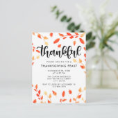 Dankbare Thanksgiving Diner Herfst Herfstbladeren Briefkaart (Staand voorkant)