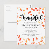 Dankbare Thanksgiving Diner Herfst Herfstbladeren Briefkaart (Voorkant / Achterkant)