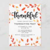 Dankbare Thanksgiving Diner Herfst Herfstbladeren Briefkaart (Voorkant)