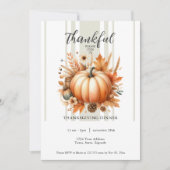 Dankbare Thanksgiving Dinner Invitation Kaart (Voorkant)