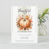 Dankbare Thanksgiving Dinner Invitation Kaart (Staand voorkant)