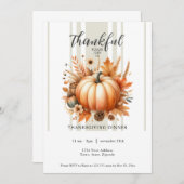 Dankbare Thanksgiving Dinner Invitation Kaart (Voorkant / Achterkant)