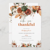 Dankbare Thanksgiving Dinner Invitation Kaart (Voorkant / Achterkant)