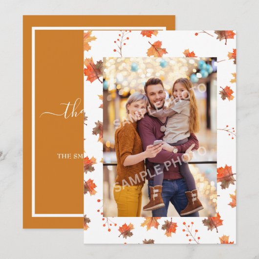 Dankbare THANKSGIVING  foto Feestdagenkaart (Voorkant / Achterkant)