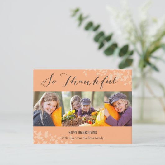 Dankbare Thanksgiving fotokaart Feestdagenkaart (Staand voorkant)