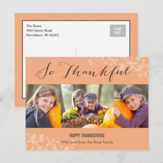 Dankbare Thanksgiving fotokaart Feestdagenkaart (Voorkant / Achterkant)