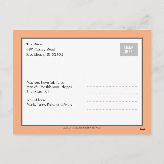 Dankbare Thanksgiving fotokaart Feestdagenkaart (Achterkant)