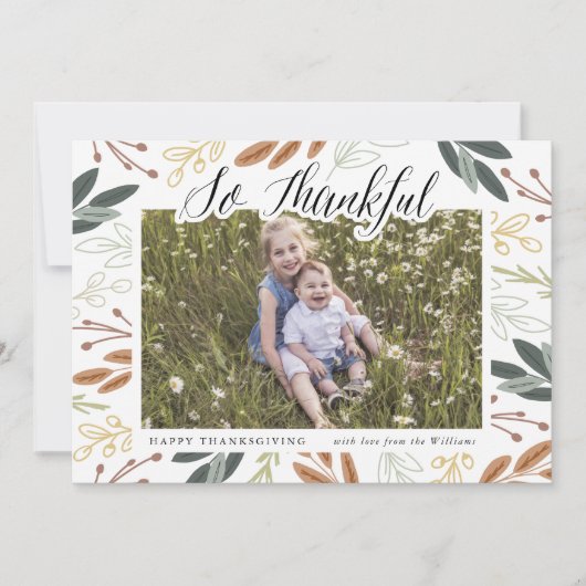 Dankbare Thanksgiving fotokaart Kaart (Voorkant)
