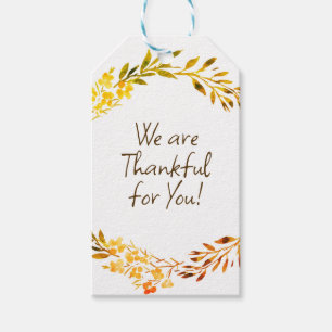 Dankbare Thanksgiving/Herfst Cadeautags - Op maat Cadeaulabel
