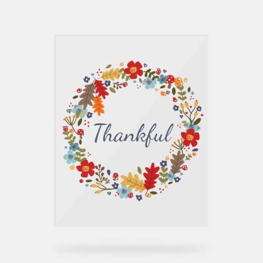 Dankbare Thanksgiving Home Decor Acryl Teken (Voorkant)