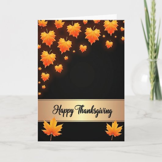 Dankbare Thanksgiving Leaves Kaart (Voorkant)