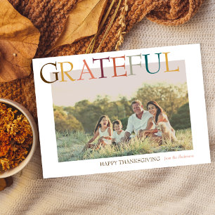Dankbare Thanksgiving minimalistische foto Feestdagenkaart