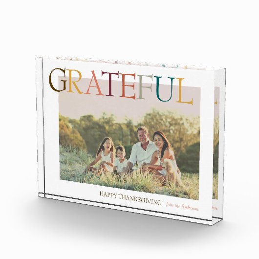 Dankbare Thanksgiving minimalistische vakantiefoto Fotoblokken (Rechts)