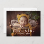 Dankbare Thanksgiving Moderne Familiefoto Feestdagenkaart (Voorkant / Achterkant)