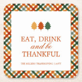 Dankbare Thanksgiving Partij Kartonnen Onderzetters (Voorkant)