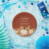 Dankbare Thanksgiving pompoen val bladeren Papieren Bordje (Feest)