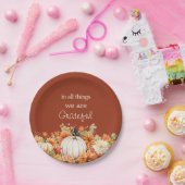 Dankbare Thanksgiving pompoen val bladeren Papieren Bordje (Feest)