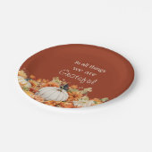 Dankbare Thanksgiving pompoen val bladeren Papieren Bordje (Gekanteld)