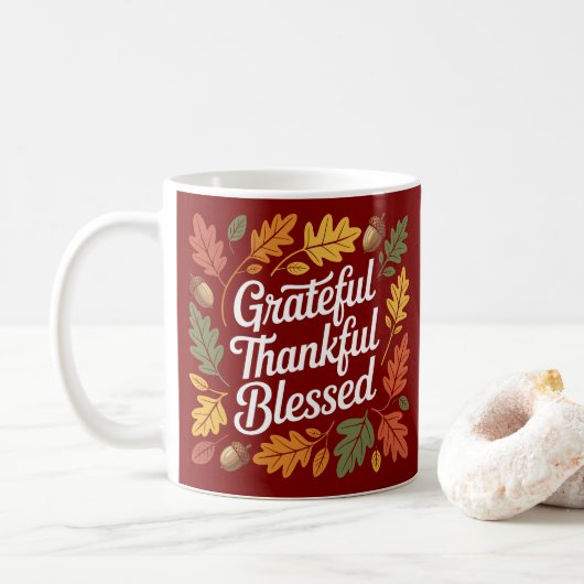 Dankbare Thanksgiving quote Koffiemok (Met donut)
