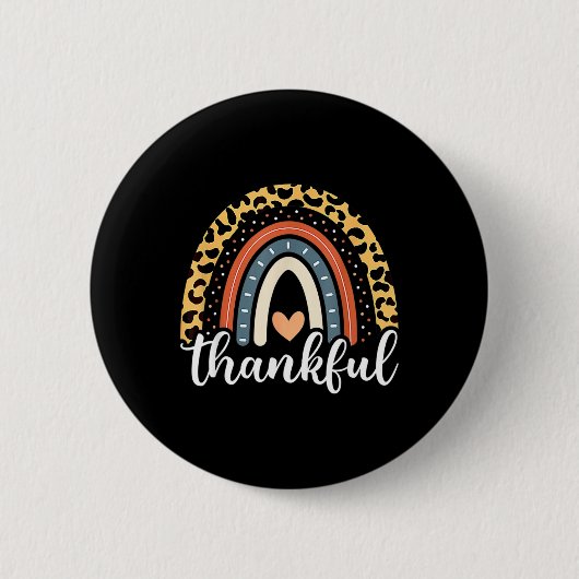 Dankbare Thanksgiving Rainbow Leopard Print Ronde Button 5,7 Cm (Voorkant)