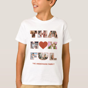 Dankbare Thanksgiving Terracotta 8 Fotocollage T-shirt