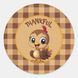 Dankbare Thanksgiving Turkije Vakantie Ronde Sticker