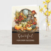 Dankbare Thanksgiving Zegeningen met Stilleven Kaart (Gele Bloem)