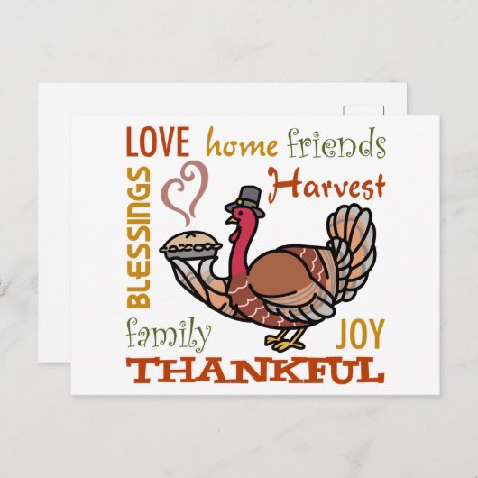 Dankbare Turkije Briefkaart (Voorkant / Achterkant)