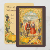 Dankbare uitnodiging voor Thanksgiving Dag van de  (Voorkant / Achterkant)