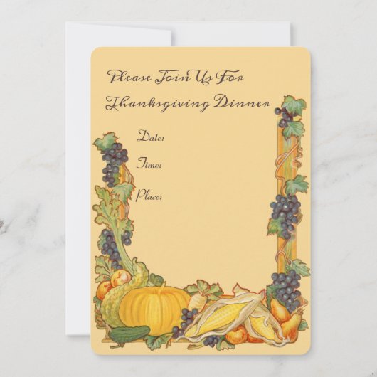 Dankbare uitnodiging voor Thanksgiving Dag van de  (Achterkant)