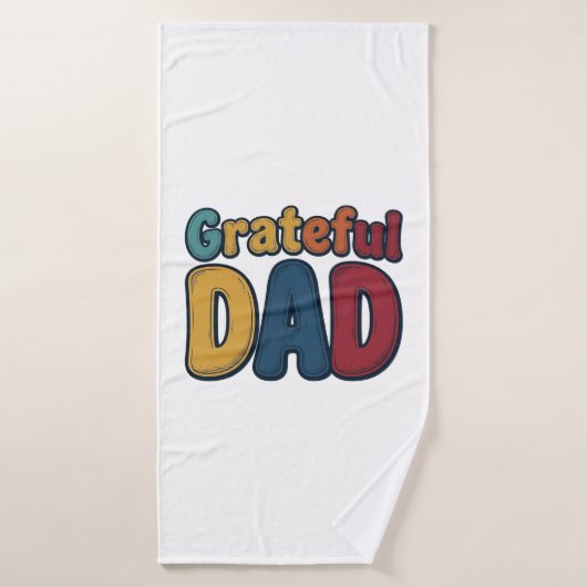Dankbare Vader Retro Bubble Letter T-shirt Ontwerp Badhanddoek (Badhanddoek)
