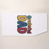 Dankbare Vader Retro Bubble Letter T-shirt Ontwerp Badhanddoek (Badhanddoek)