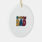 Dankbare Vader Retro Bubble Letter T-shirt Ontwerp Keramisch Ornament (Rechts)