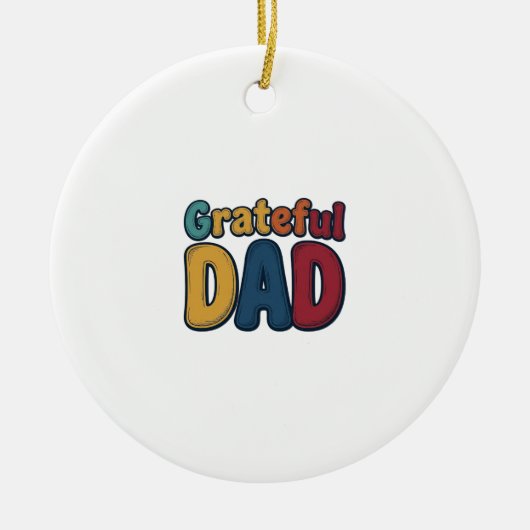 Dankbare Vader Retro Bubble Letter T-shirt Ontwerp Keramisch Ornament (Voorkant)
