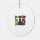 Dankbare Vader Retro Bubble Letter T-shirt Ontwerp Keramisch Ornament (Links)