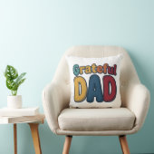 Dankbare Vader Retro Bubble Letter T-shirt Ontwerp Kussen (Stoel)