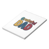 Dankbare Vader Retro Bubble Letter T-shirt Ontwerp Notitieblok (Linkerzijde)