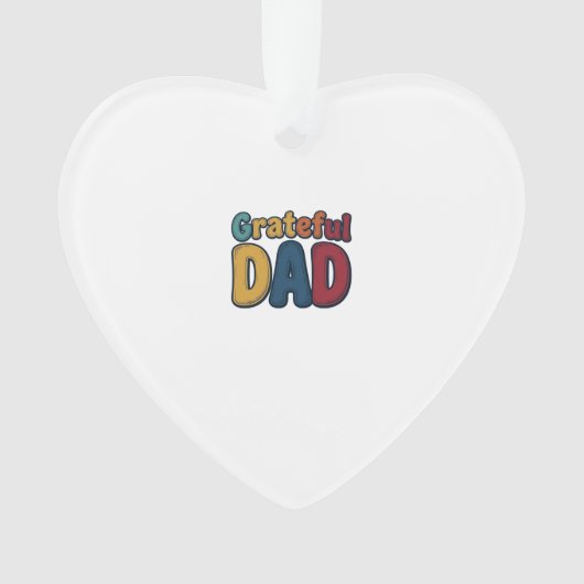 Dankbare Vader Retro Bubble Letter T-shirt Ontwerp Ornament (voorkant)