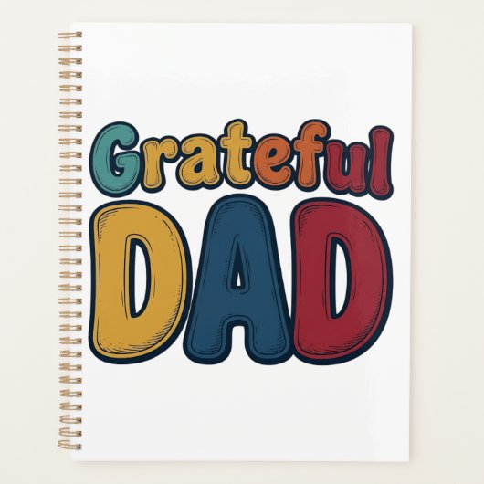 Dankbare Vader Retro Bubble Letter T-shirt Ontwerp Planner (Voorkant)