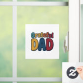 Dankbare Vader Retro Bubble Letter T-shirt Ontwerp Raamsticker (Huis)