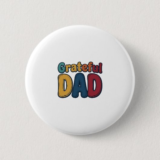 Dankbare Vader Retro Bubble Letter T-shirt Ontwerp Ronde Button 5,7 Cm (Voorkant)