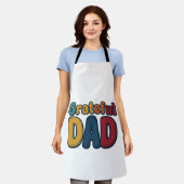 Dankbare Vader Retro Bubble Letter T-shirt Ontwerp Schort (Gedragen)