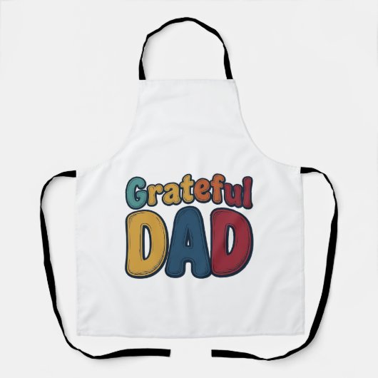 Dankbare Vader Retro Bubble Letter T-shirt Ontwerp Schort (Voorkant)