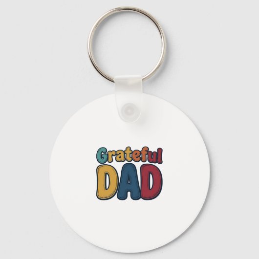 Dankbare Vader Retro Bubble Letter T-shirt Ontwerp Sleutelhanger (Voorkant)