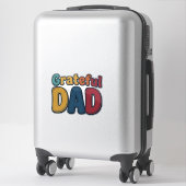 Dankbare Vader Retro Bubble Letter T-shirt Ontwerp Sticker (Koffer)