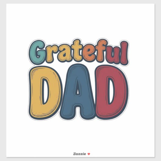 Dankbare Vader Retro Bubble Letter T-shirt Ontwerp Sticker (Vel)