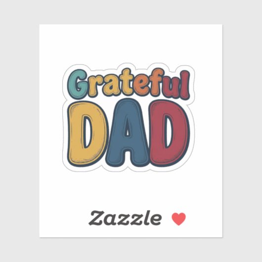 Dankbare Vader Retro Bubble Letter T-shirt Ontwerp Sticker (Vel)