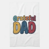 Dankbare Vader Retro Bubble Letter T-shirt Ontwerp Theedoek (Verticaal)