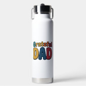 Dankbare Vader Retro Bubble Letter T-shirt Ontwerp Waterfles (Voorkant)